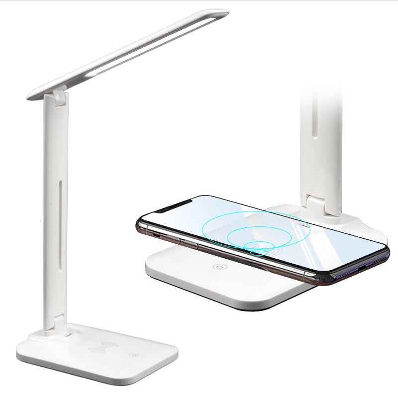 QI Drahtlose Ladegerät 2 in 1 LED Tisch Schreibtisch Lampe Multi-Funktion Lesen Licht mit DC 5V USB Ladung Hafen Für praktisch Ladung