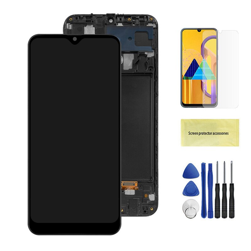 6.4 ''Display Für Samsung Galaxy A20 A205 SM-A205F A205FN LCD Display Touchscreen Digitizer Montage Für Galaxy A20 A205GN a205: Black With Frame