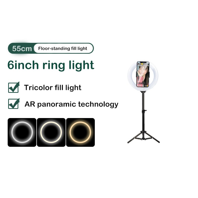 Vlog À Distance Dimmable LED Anneau Lumière macro avec trépied support pour téléphone anneau lumières vidéo Studio Tick Tock Anneau lumière: 55cm ring light