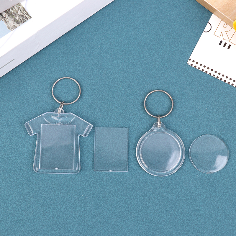 5 Stuks Blanco Fotolijst Sleutelhanger Doorzichtige Acryl Sleutelhanger Invoegen Foto Split Sleutel Hanger Diy Sleutelhouder Paar Jubileum