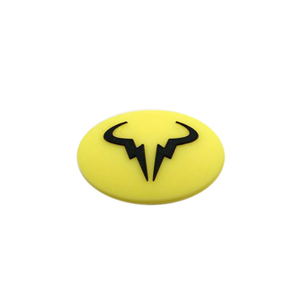 Vibration Dämpfer Dauerhaft Anti-vibration Silikon Cartoon Tennis Schläger Stoßdämpfer Tier Bull Kopf Raqueta: Yellow