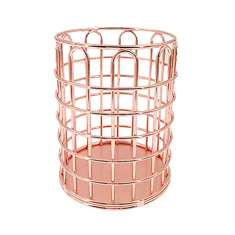 Caja de almacenamiento de brochas de maquillaje, estuche cilíndrico de hierro forjado, organizador de lápiz labial, soporte para bolígrafos, novedad: B