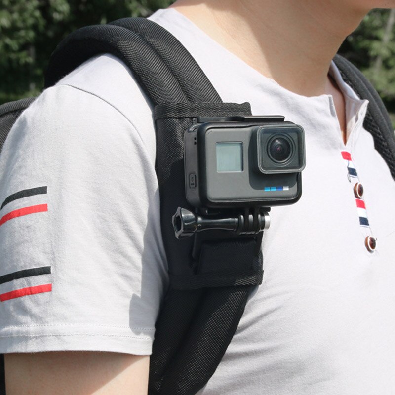 Montura para mochila para GoPro Hero 4 5 6, soporte para cámara deportiva para exteriores THJ99