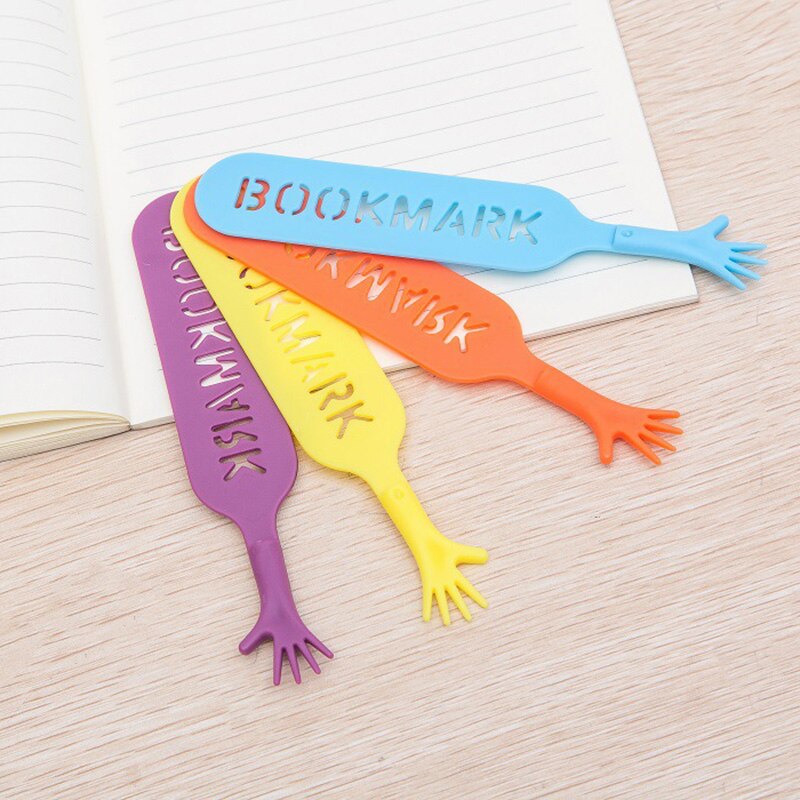 4 sztuk/zestaw kreatywne śmieszne ręcznie zakładki nowość plastikowe zakładki robić książek szkolne materiały biurowe prezent dla dzieci dzieci biurowe