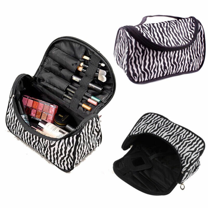 Sac cosmétique grande capacité femmes sacs de Maquillage zèbre impression stockage sacs de voyage organisateur Trousse Maquillage Femme