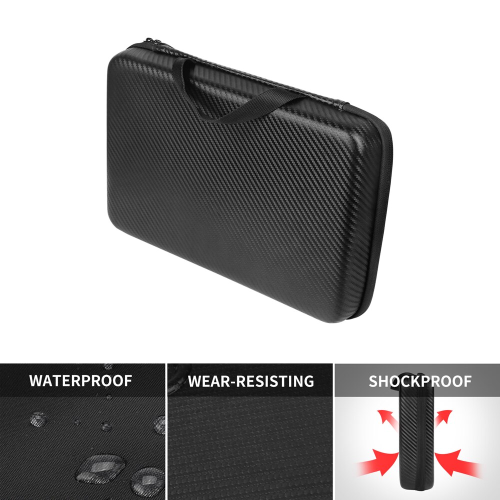 SHOOT Large Protable PU Waterproof Carrying Case for GoPro Hero 7 6 5 4 SJCAM Xiaomi Yi 4k 2 Eken h9 Camera Box Go Pro Accessory