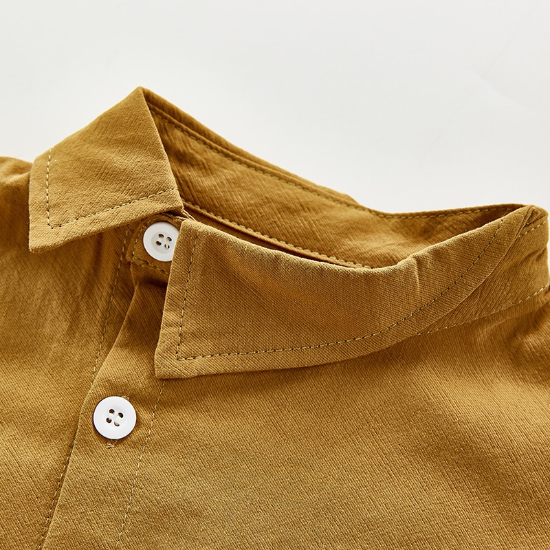 Kids Jas Tops Peuter Baby Meisjes Jongens Lange Mouwen Effen Pocket Shirt Kinderen Kleding Herfst Baby T-shirt
