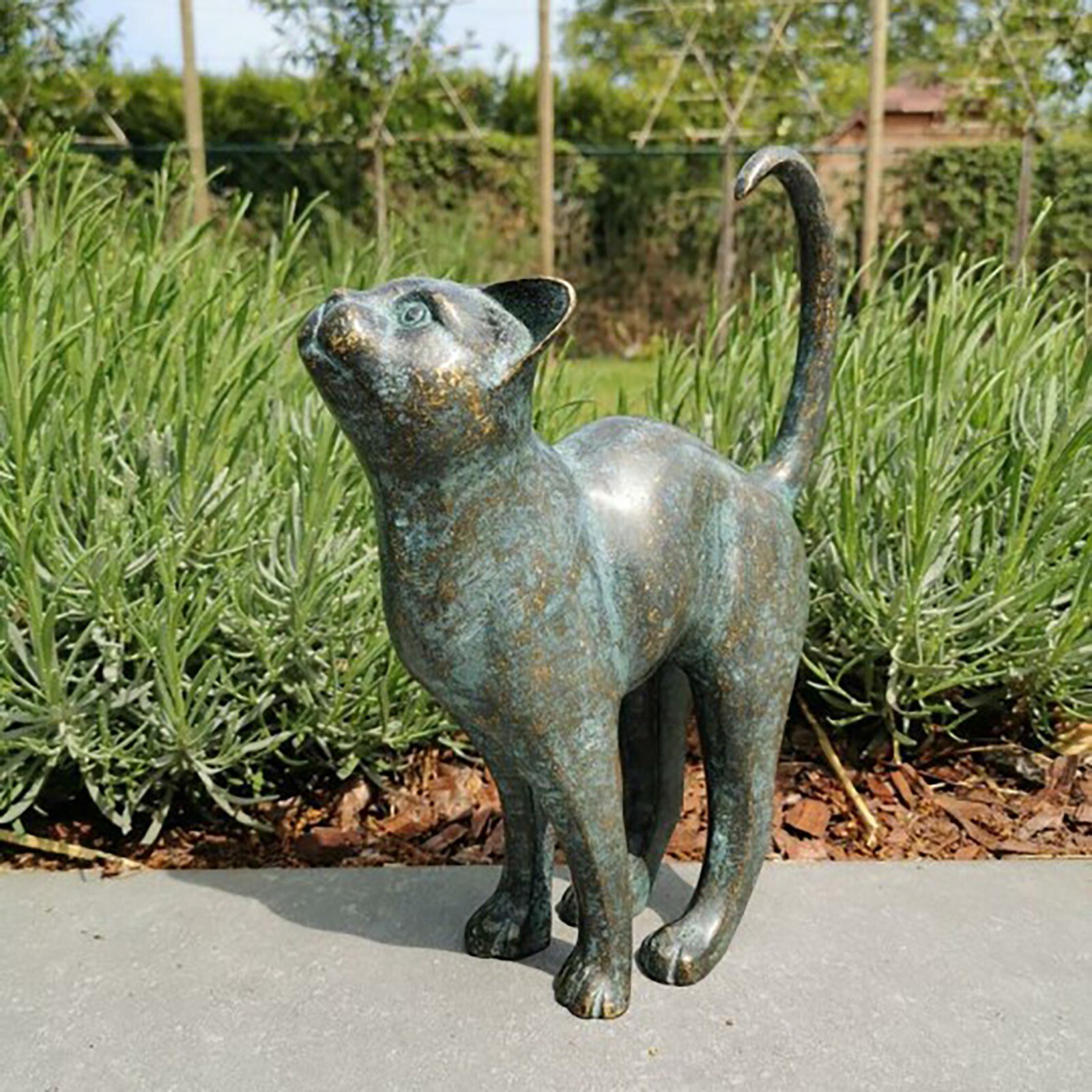 Mooie Kat Standbeeld Met Afgeronde Back Tuin Decor, Ornament Outdoor Decoratie Tuin Decoratie Outdoor Home Decor 2022