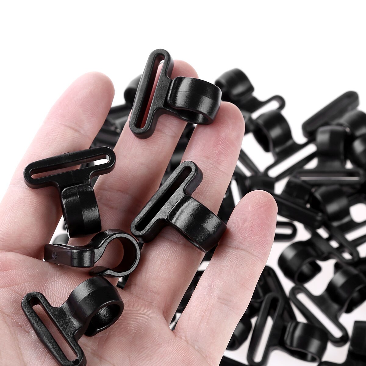 50Pcs 25mm Plastic Webbing Hooks Buckles Hooks Tent Hook Backpack Kit Accessory for Keychain Outdoor Camping Hiking