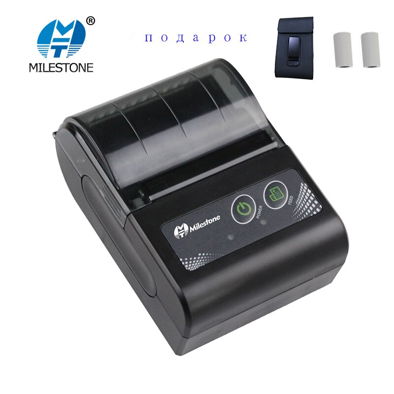 Milestone Bluetooth Printer Draadloze Ontvangst factuur Thermische Printer 58MM Mini Draagbare pocket voor Windows Android IOS MHT-P10: uk plug
