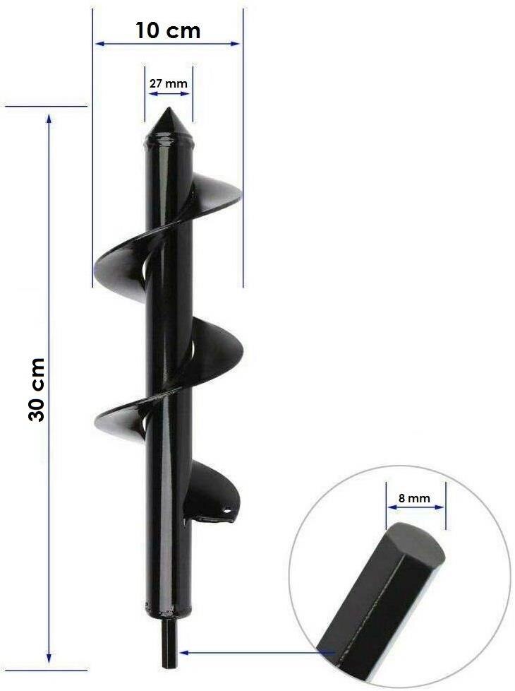 Tuin Auger Boor Apparaat Oversize 30cm Diameter 10cm
