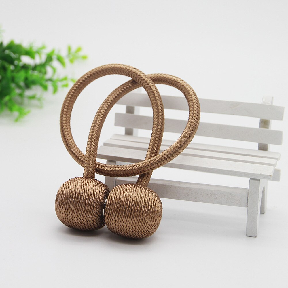 1Pc Magnetic Curtain Tieback Holder Hook Buckle Clip Curtain Tieback Polyester Decorative Home Accessorie Lanyard: chocolate