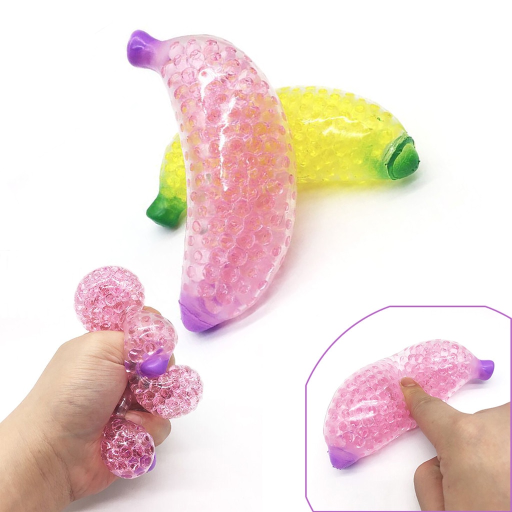 Schwammig Banane Perle betonen Ball Spielzeug Squeezable Squishies betonen Linderung Spielzeug Erwachsene Art Lustige Anti-betonen Pop Es Zappeln reliver