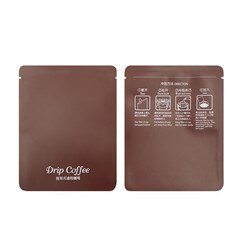 100 stk dryp kaffe emballagepose aluminiumsfolie kompositlag miljøvenligt materiale god kaffepose: Mørkebrun