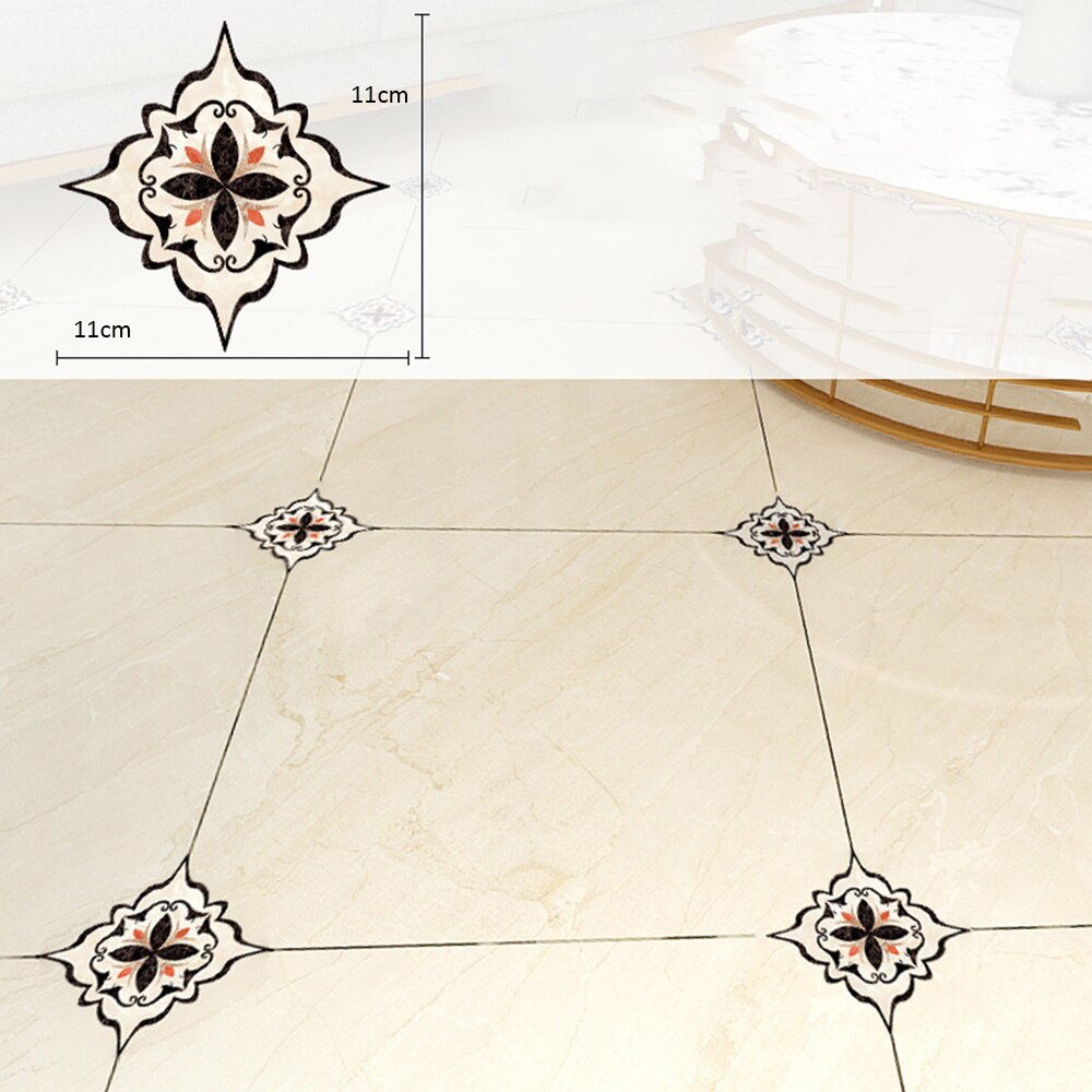 18pcs/Set Self Adhesive PVC Ceramic Tile Stickers Waterproof Wall Sticker Art Diagonal Floor Stickers Kitchen House Decoration: 01
