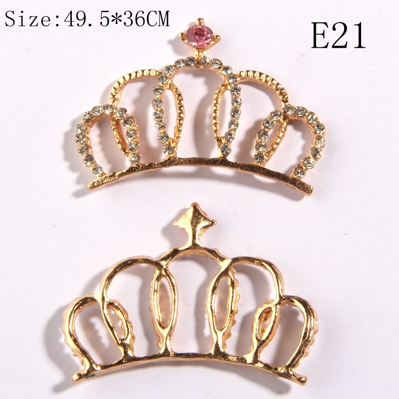 10 st 5.7cm krona strass knappar för heminredning legering metall kristall knapp för tyg bröllop: E21