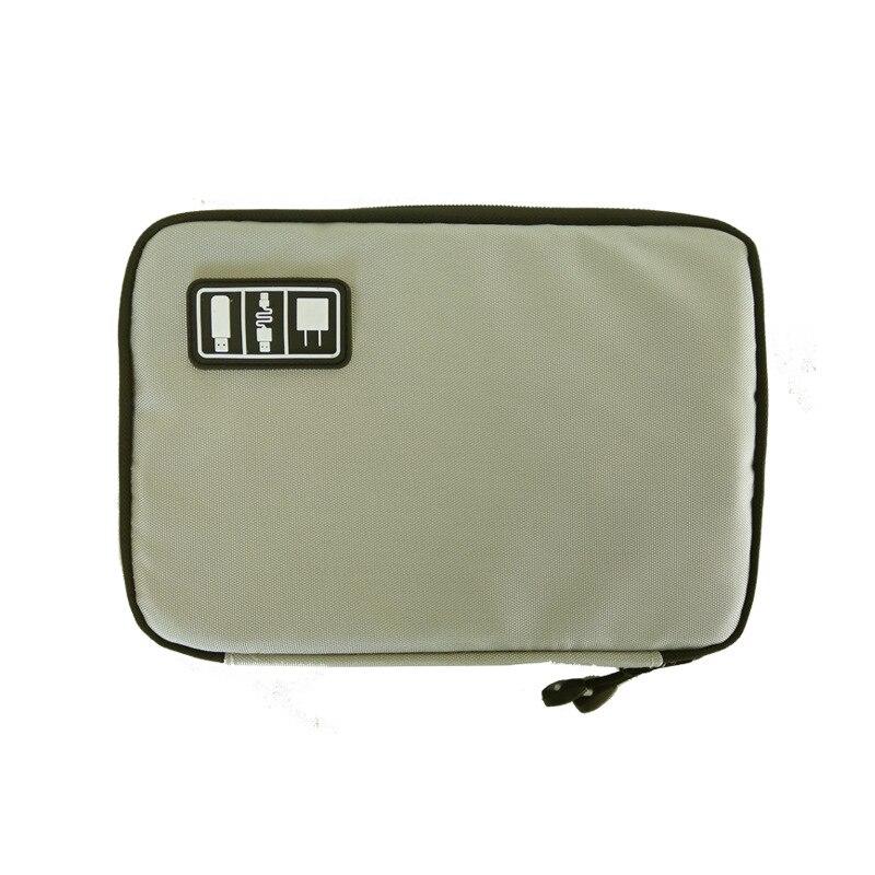 Electronic Accessories Travel Bag Nylon Mens Travel Organizer For Date Line SD Card USB Cable Digital Device Bag: Gray