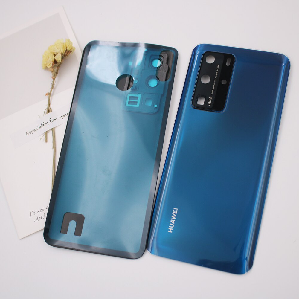 Huawei P40 P 40 Pro Battery Cover Back Glass Panel Rear Housing Case For P 40 Battery Protect Shell With Camera Lens Frame +Logo