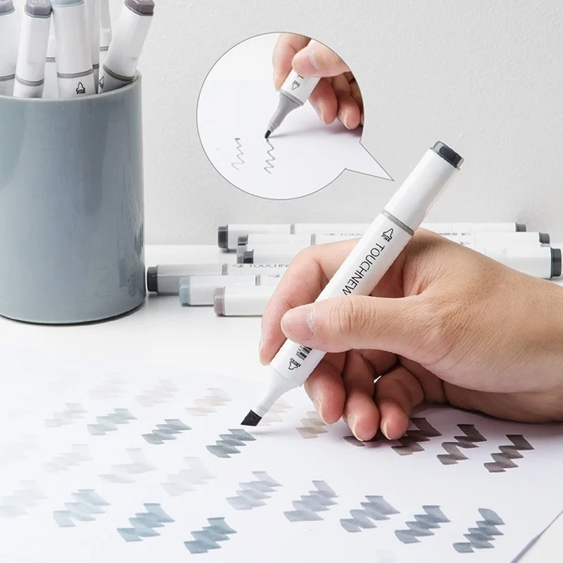 TOUCHNEW-marcador gris frío de 10/30 colores, juego de marcadores grises cálidos, marcador artístico a base de Alcohol de doble punta para dibujar Manga Mark, suministros de arte