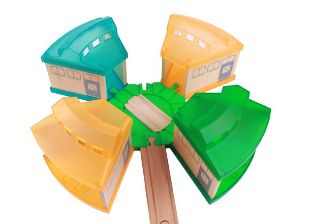 Plastic Transparante Parking Garage Compatibel Met Houten Magnetische Spoor Treintje Scène Spoor Accessoires: CAMEL