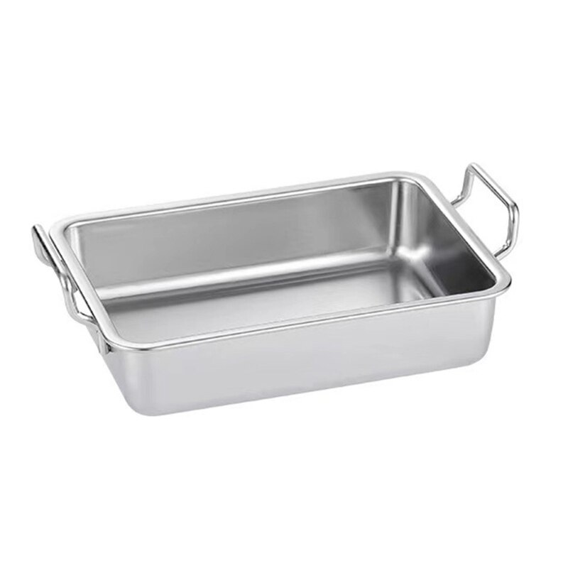 304 Stainless Steel Square Plate for Snack Barbecue Dessert Tray Home Kitchen Dining Table Plates Nut Cake Fruit Plate: S-W