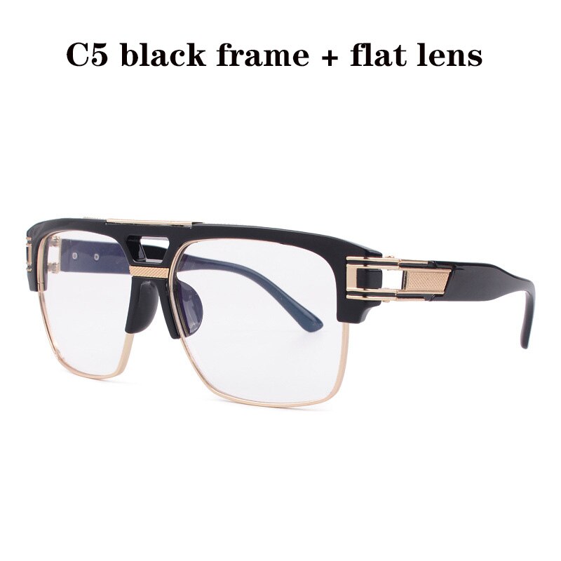 Modieuze Zonnebril Anti Blauw Platte Lens Mannen En Vrouwen Retro Zonnebril Zonnebril: C5