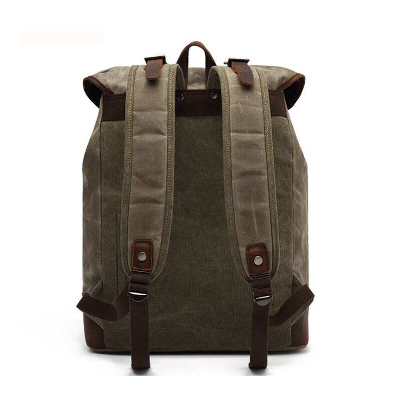 Waterproof Waxed Canvas Backpack Men Rucksack Women bagpack large Travel knapsack