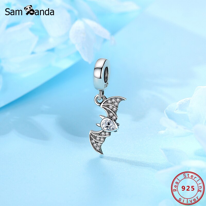 100% Originele Cz 925 Sterling Zilveren Kralen Bat Bedels Voor Sieraden Fit Armband Ketting Diy Vrouwen