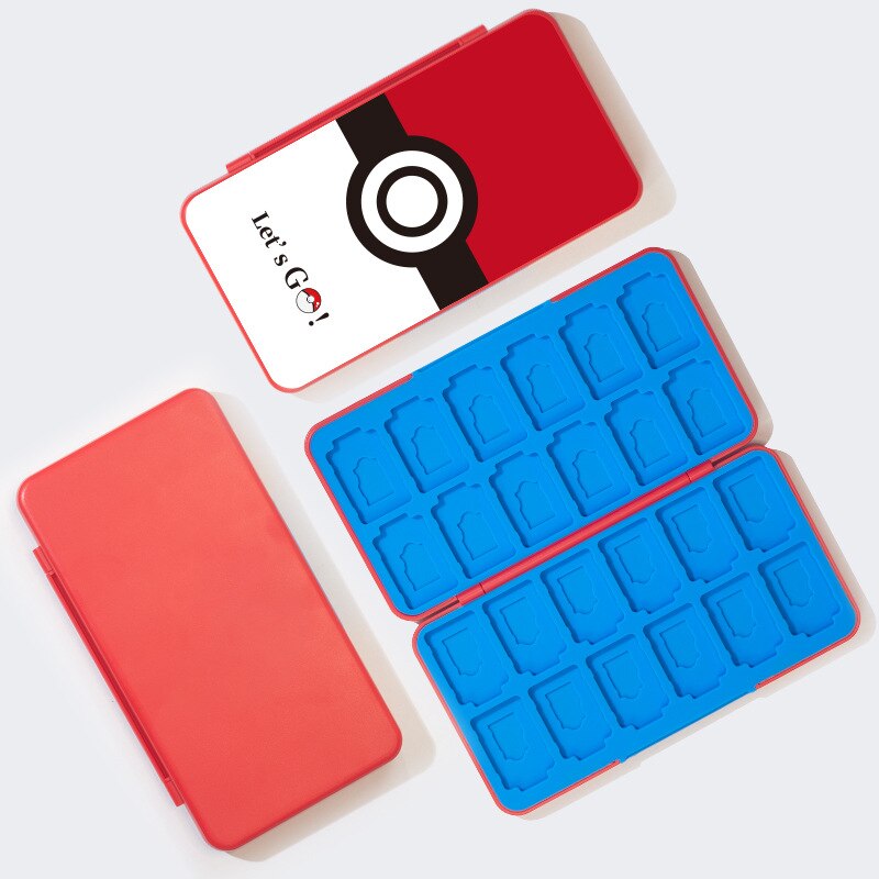 Caja de almacenamiento para tarjeta de juego de Nintendo Switch, funda de silicona magnética 3D para accesorios de Nintendo Switch, 24 en 1, novedad: Azul cielo