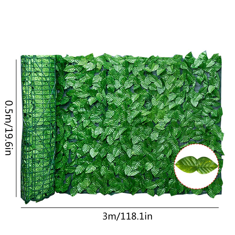 0.5*1/0.5*3 Artificial Leaf Screening Roll UV Fade Protected Privacy Hedging Plastic Wall Garden Fence Balcony Landscaping