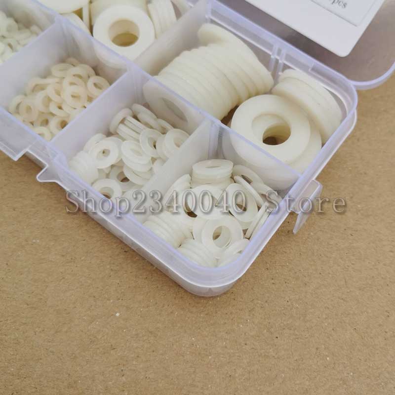 500Pcs M2 M2.5 M3 M4 M5 M6 M8 M10 Wit Wit Plastic Nylon Ring Platte Ring Vliegtuig Spacer Isolatie pakking Ring Voor Schroef