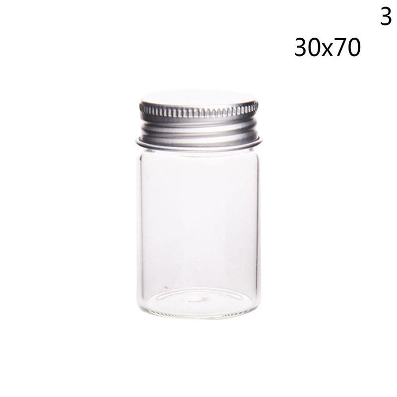 Aluminum Lid Glass Bottle Clear Glass Small Old Hand-made Candy Mouth Color Packaging Medicine Bottle: C