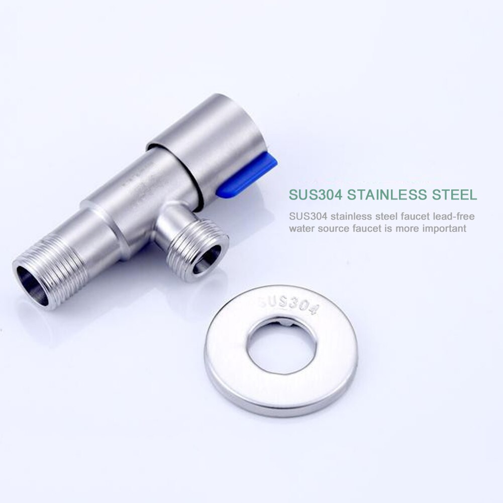 Toilet Stainless Steel Angle Stop Valve 1/2" Inlet and Outlet Quarter-Turn Shut Off Valve for Kitchen Bathroom