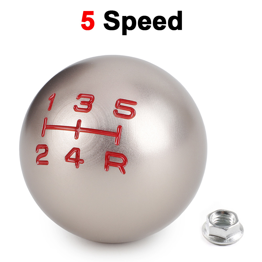 Pommeau de levier de vitesse en aluminium, 5/6 vitesses, en forme de boule, M10 x 1.5, pour Honda Fit Civic City FD2 FN2 EP3 TYPE R DC2 DC5 AP1 AP2 S2000 F20C: Rouge