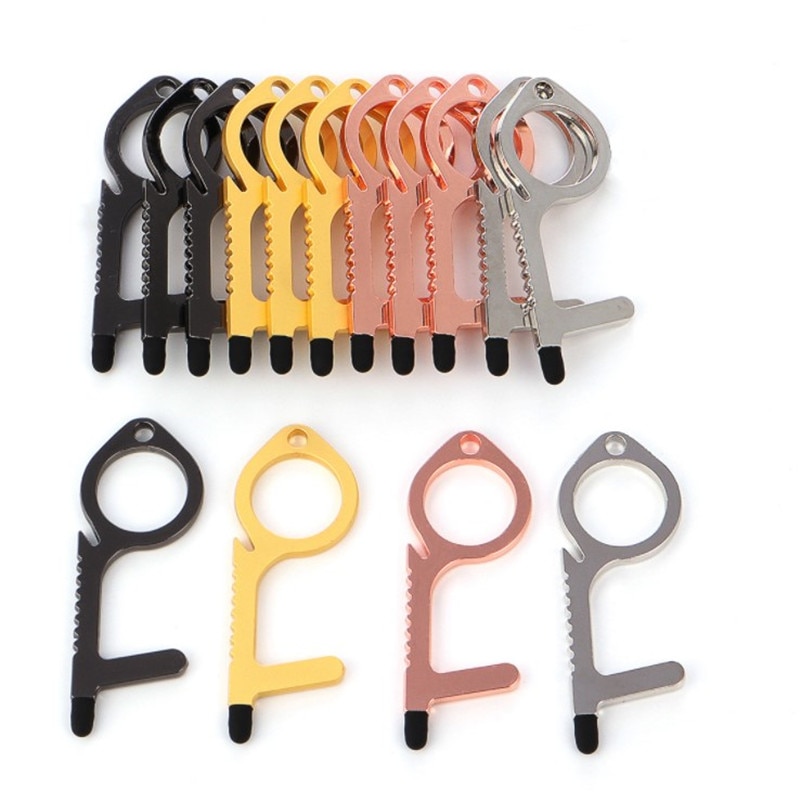 Edc Antibacterial Door Handle Anti-epidemic Key Chain Anti-contact Tool To Open The Door Press Elevator Protective Portable Door