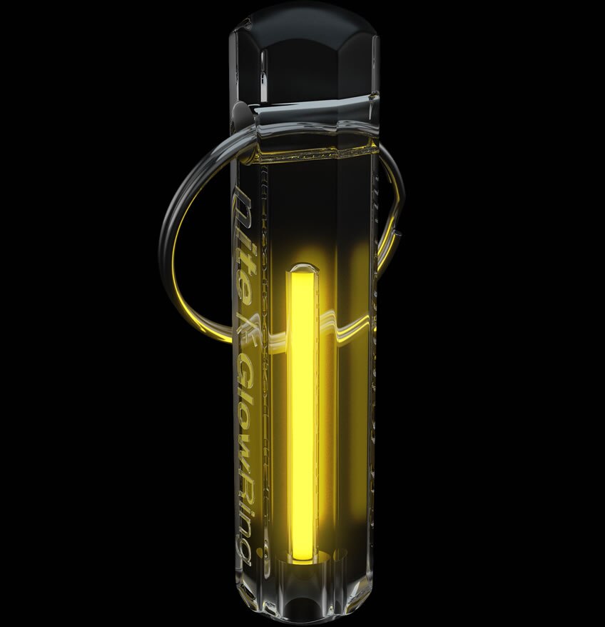 Nite Tritium Glowring Keychain Key Fob Night Automatic Light Self Luminous Fluorescent Tub Tritium: Clear Yellow