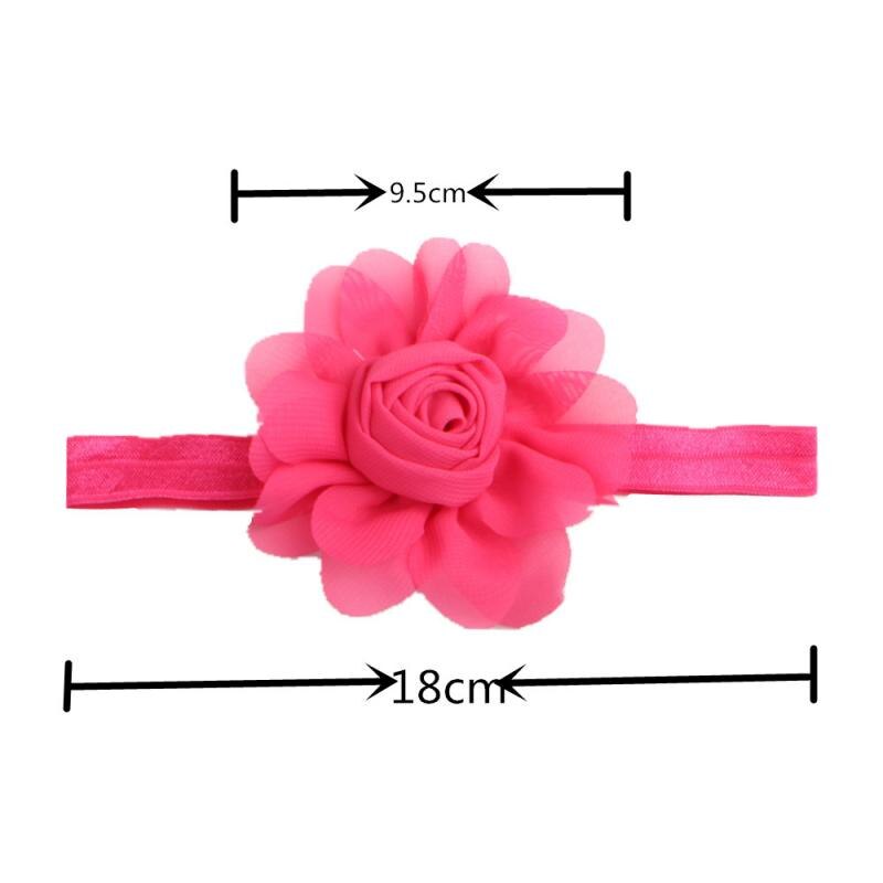 1pc einfarbig Baby mädchen haarband stirnband blume haar Band Rose Chiffon haarband freundlicher haar Band haar zubehör