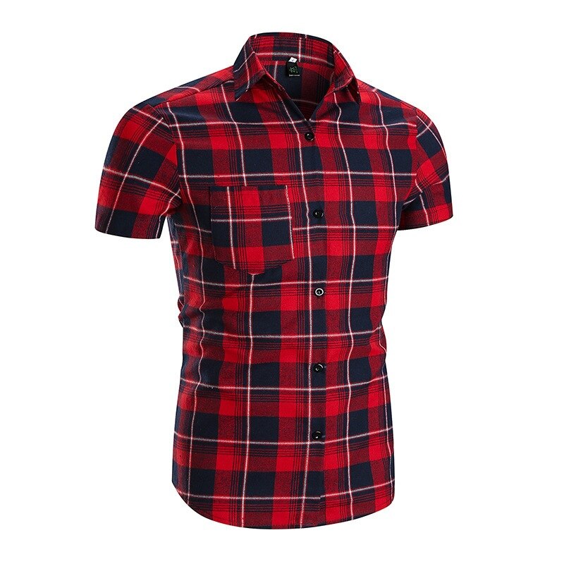 Gestreept overhemd casual heren overhemd met korte mouwen