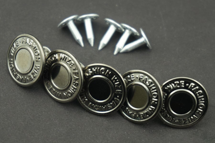 1pc 20pcs 50pcs 17mm Metal suspender buttons & Pins For Leather Bag Denim Jeans backpack pants