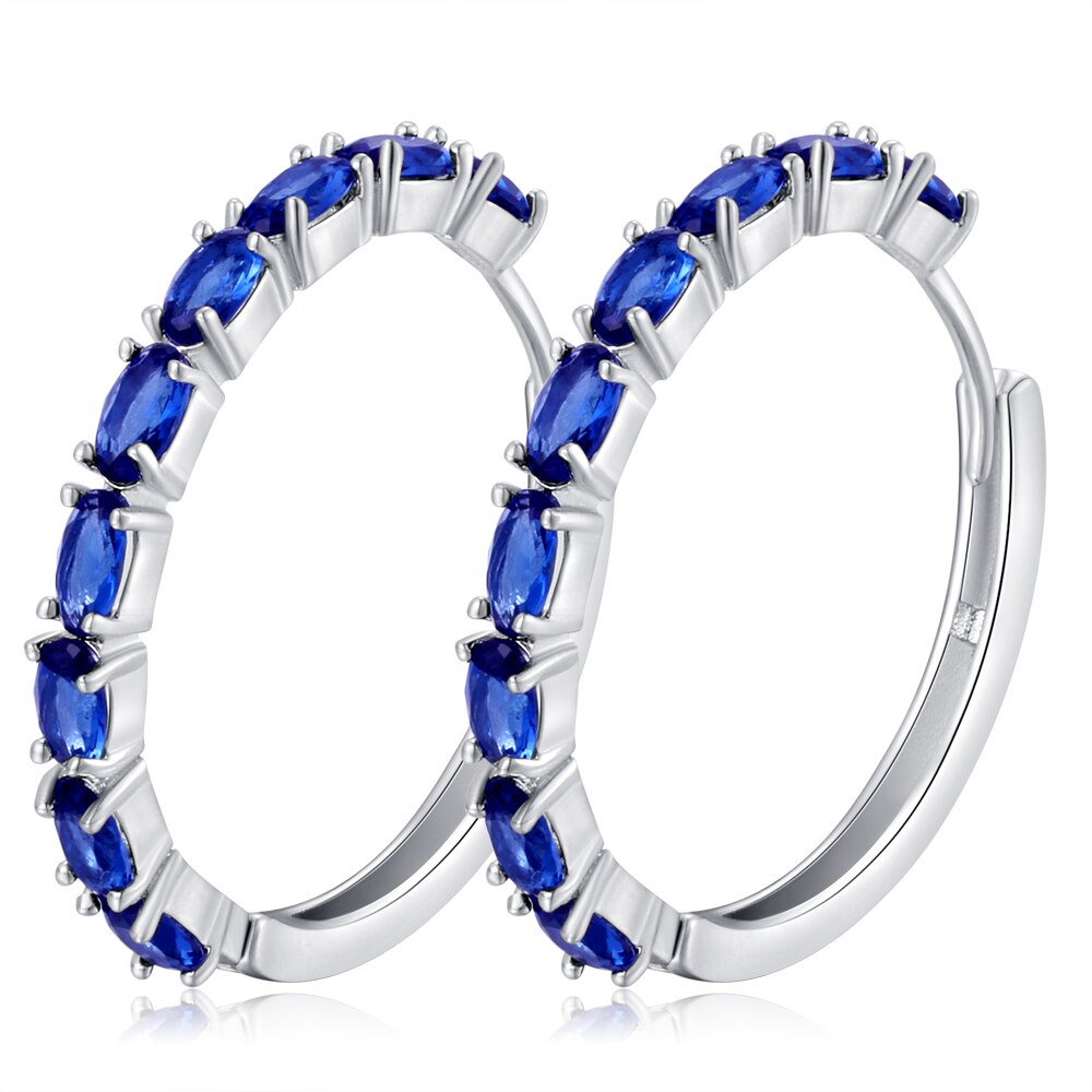 Mode-sieraden Luxe Sterling Zilveren Oorbel voor vrouwen Geometrie Blauw Verzilverd oorbellen EIPNFVGD