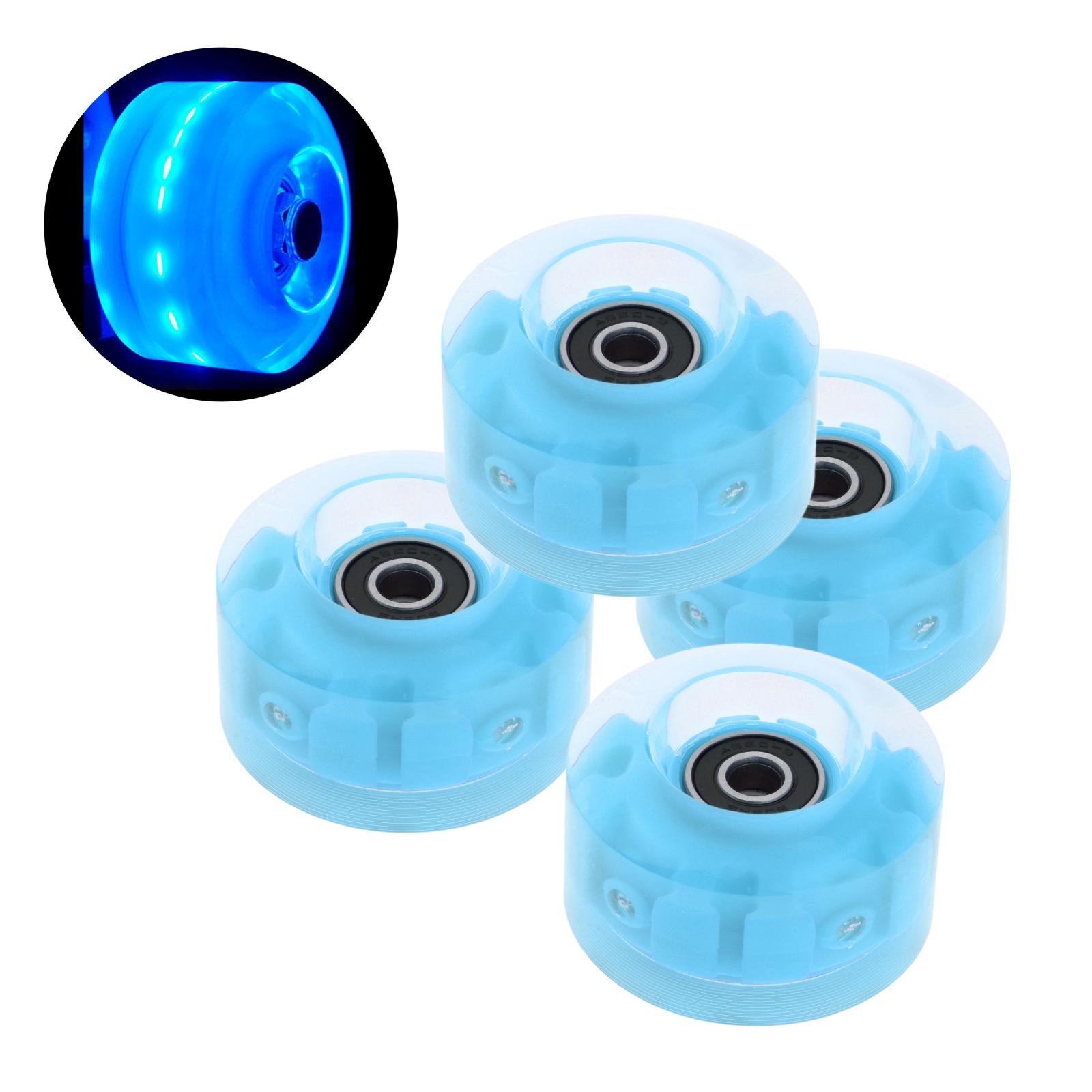 4Pack Quad Roller Skate Wielen Licht Up Lagers Voor Dubbele Rij Schaatsen Grip Lagers Onderdelen Gratis Rollerskate