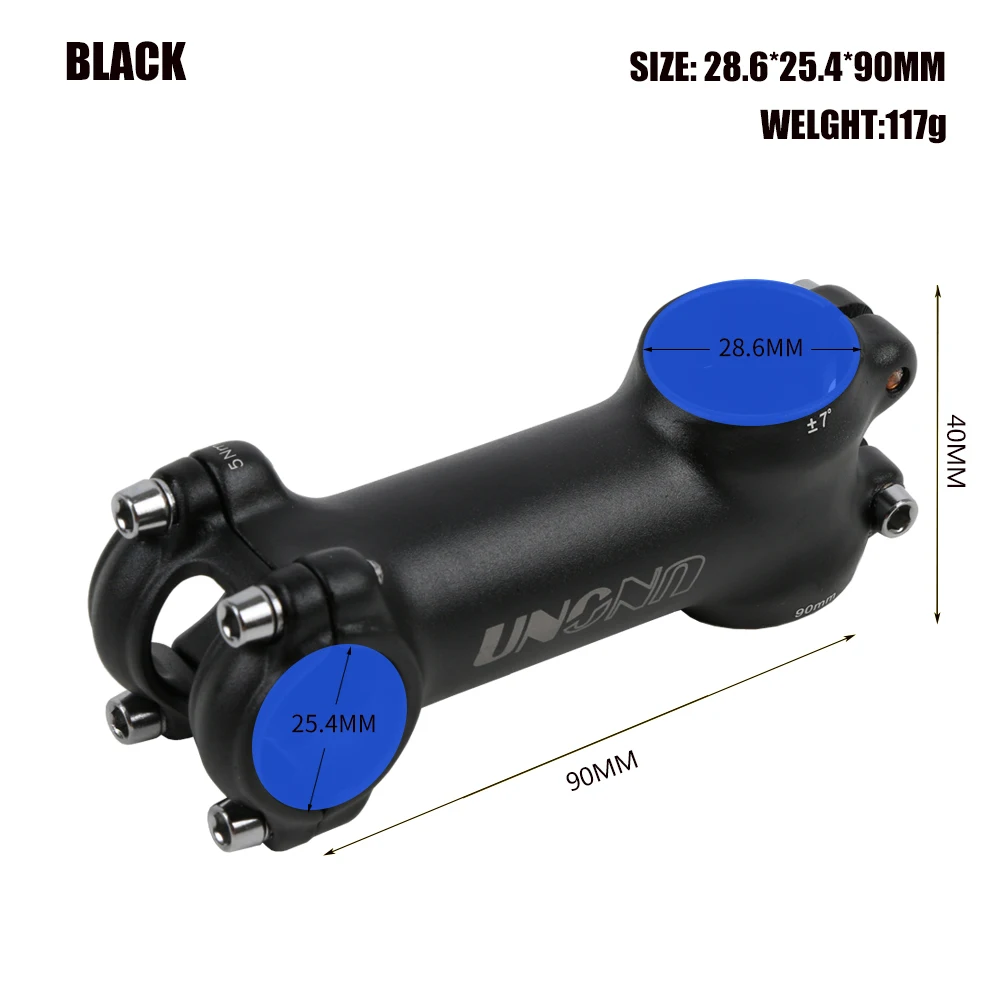 UNO Ultralight Aluminum Alloy MTB Bike Stem 28.6*25.4mm 60-130mm +/- 7Degree Handlebar Stem Cycling Bike Accessories: Burgundy