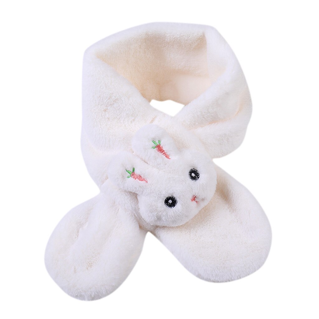 Efterår og vinter søde kaninstil 2-8 år drenge og piger børn holder varme sjaler tørklæder krave fortykning vinter tørklæde: Hvid