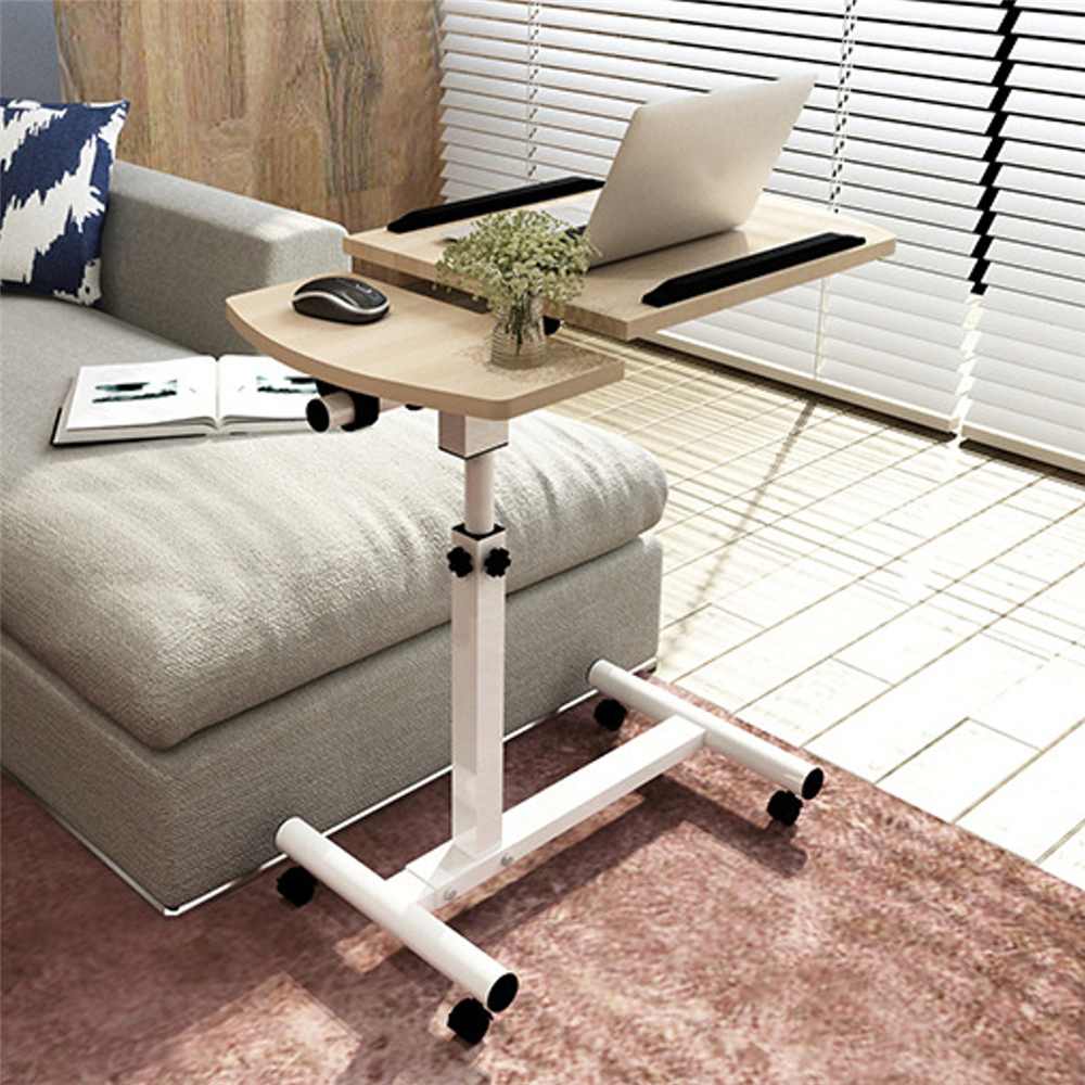 Mrosaa Foldable Computer Table 64x40CM Adjustable Portable Laptop Desk Rotate Laptop Bed Table Can be Lifted Standing Desk