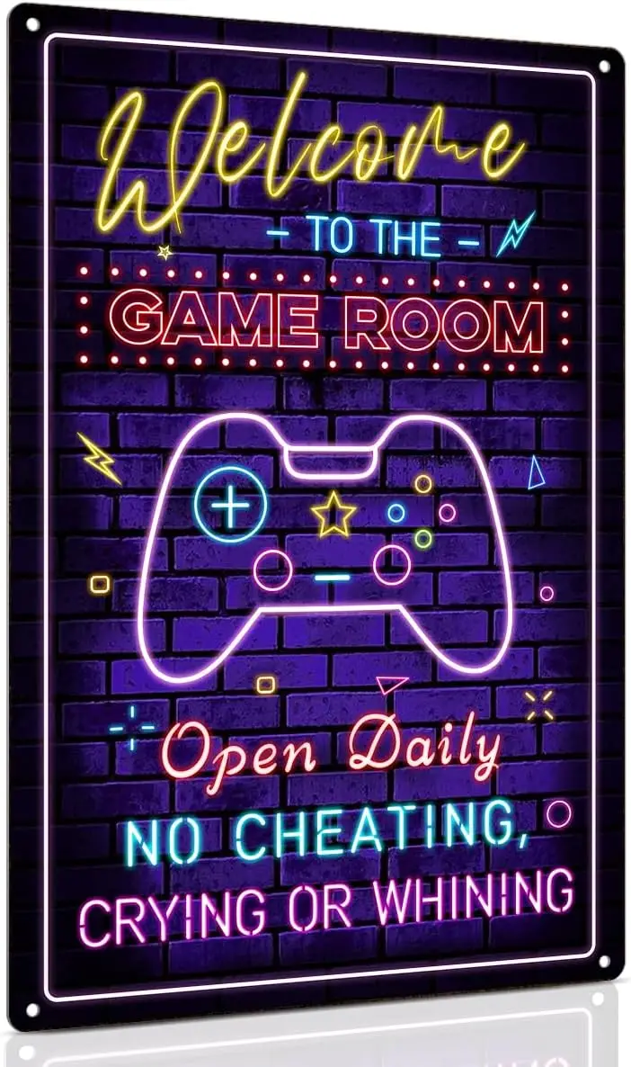 Esclusivo targa in metallo futuristico da 8x12". Decorazione ideale per porte da parete per sala giochi. Ottimo regalo per ragazzi, ragazze, fidanzati.: Rosa D'oro