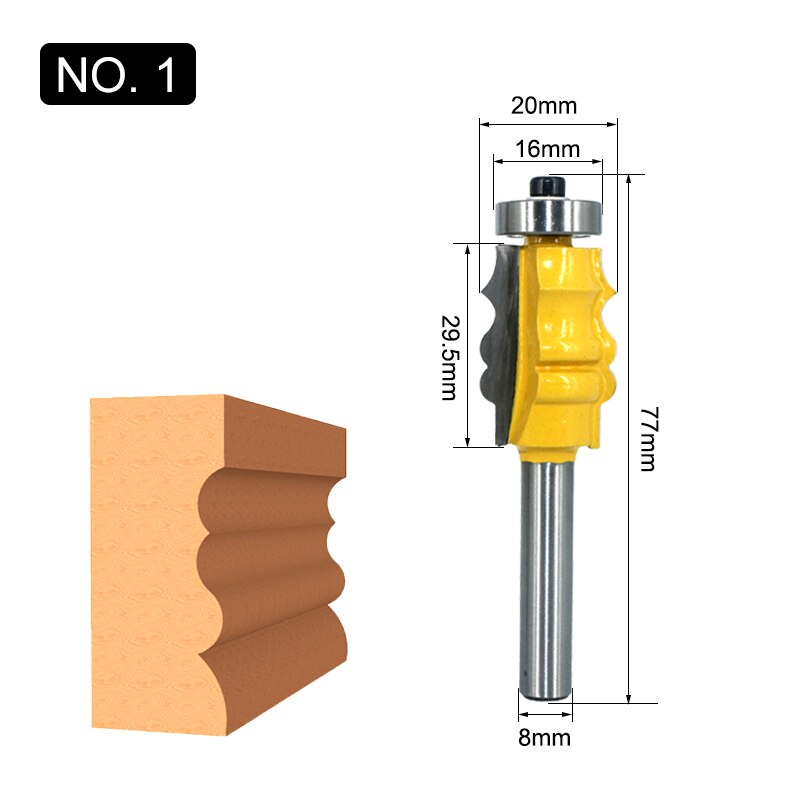 LAVIE 8mm Shank Picture Frame Router Bits Tenon Tungsten Carbide Line Bit Woodworking Milling Cutter for Wood MC02188: NO.1