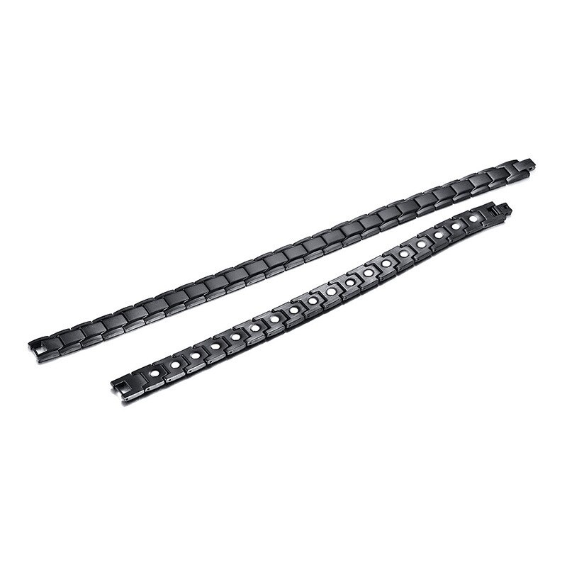 12mm schwarze magnetarmbänder und fußkettchen für herren aus edelstahl, energie-therapie-schmuck, lässiges herrenarmband, pulseira