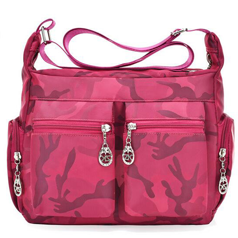 Gewassen oxford damestas multi-pocket schouder crossbody canvas tas mummie tas reis schoudertas