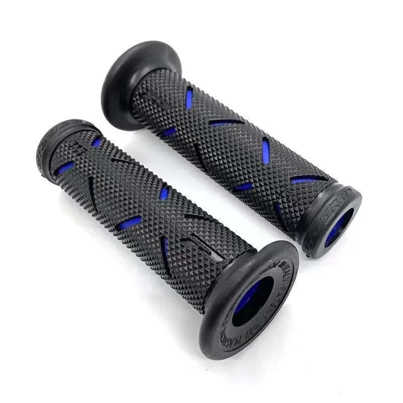 2 stücke 7/8 "22mm Universal-Motorrad griff griffe CNC Aluminium Gummi Rot Blau Gold Lenker griff für Roller E-Bike Motorrad: green