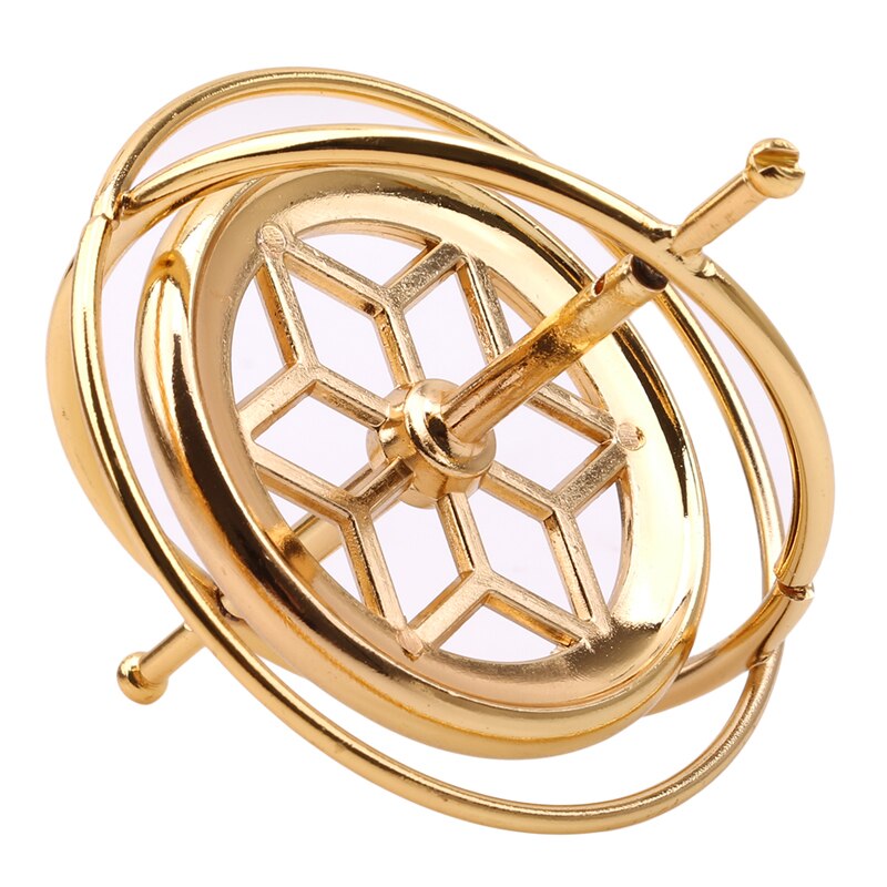 Metal Gyroscope Classic Traditional Educational Toys Magic Space Physics Science Teaching: gold